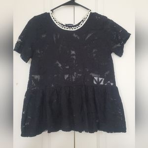 Black mesh top